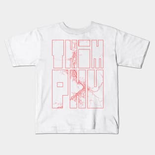 Thimphu, Bhutan City Map Typography - Oriental Kids T-Shirt